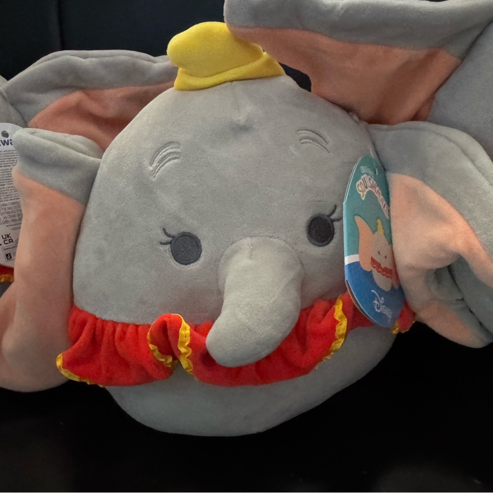 Squishmallows Gray and Yellow Stuffed Animal with Hard Hat  (Dumbo)